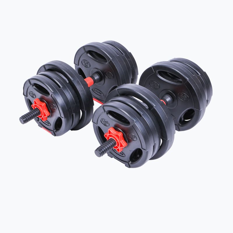 Гантелі з функцією штанги Pure2Improve Hybrid Dumbell/Barbell 20 кг чорно-червоні P2I202340 2