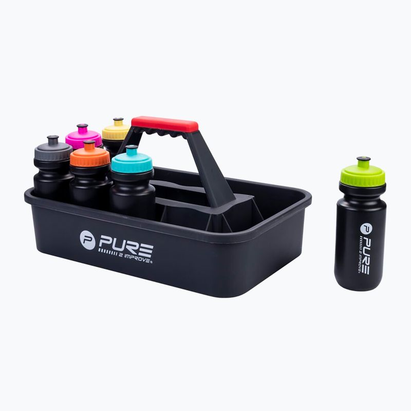 Пляшки + кошик на пляшки Pure2Improve Sportbottle Crate 12 шт. multicolor 4