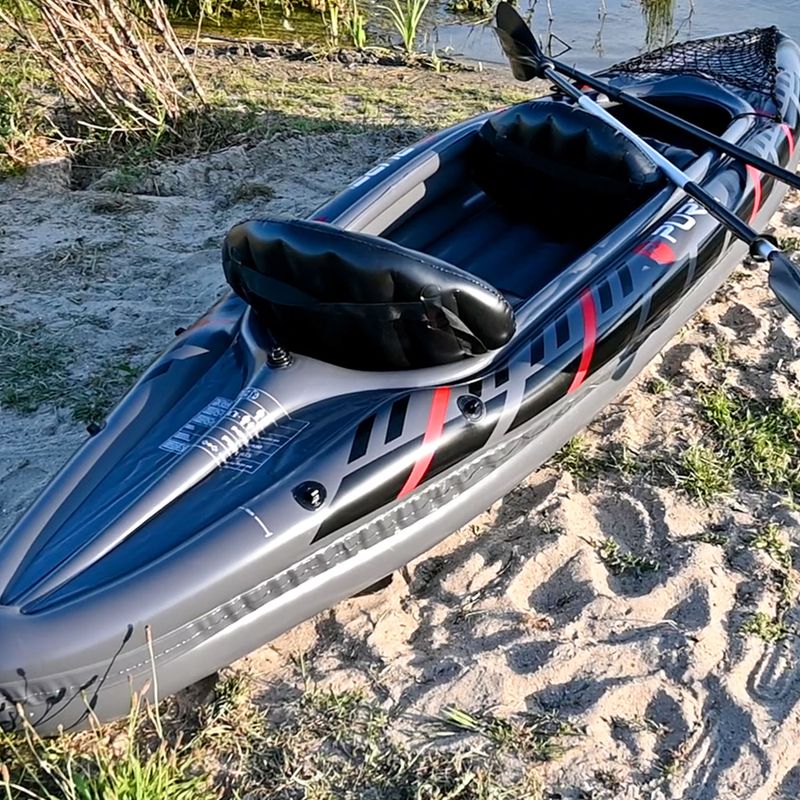 Байдарка надувна 2-місна високого тиску Pure4Fun XPRO Kayak 3.0 сіра P4F150130 4