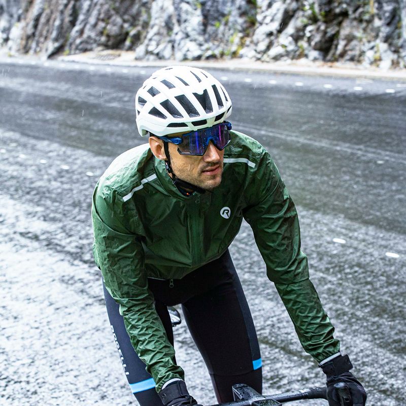 Чоловіча велосипедна куртка Rogelli Essential Rain fluorescent army green 6