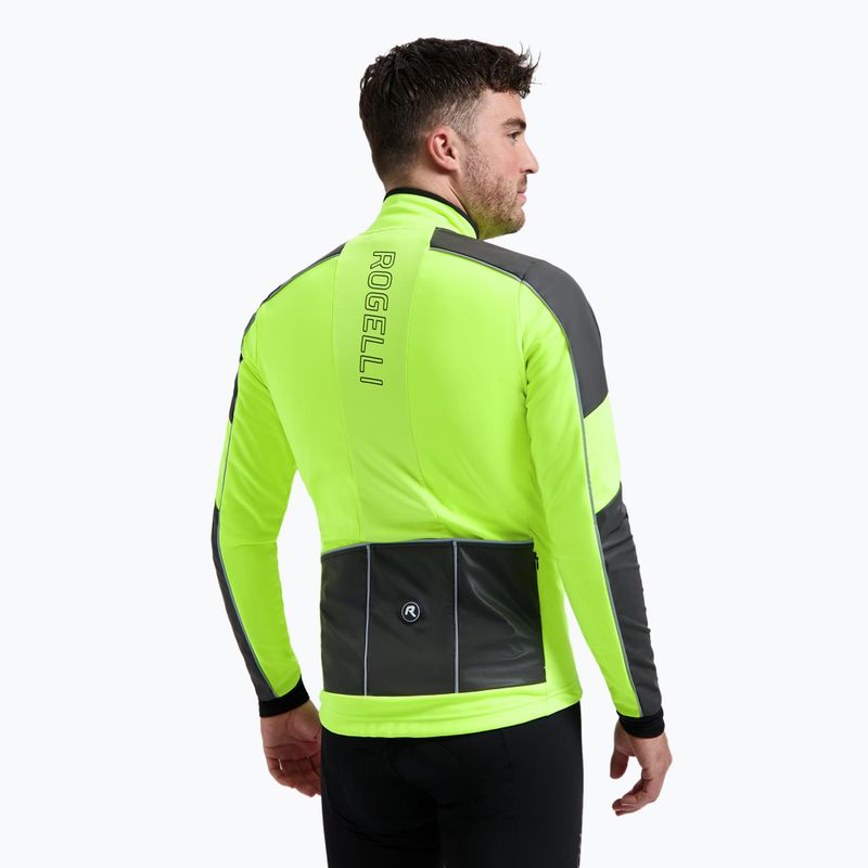 Чоловіча велосипедна куртка Rogelli Essential Winter Hi Vis жовта 3