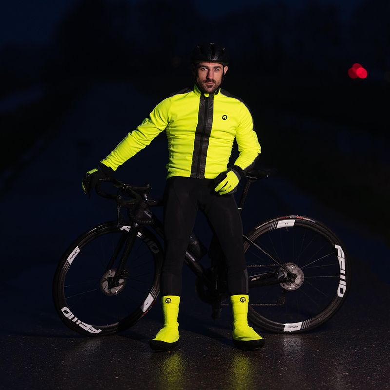 Чоловіча велосипедна куртка Rogelli Essential Winter Hi Vis жовта 9