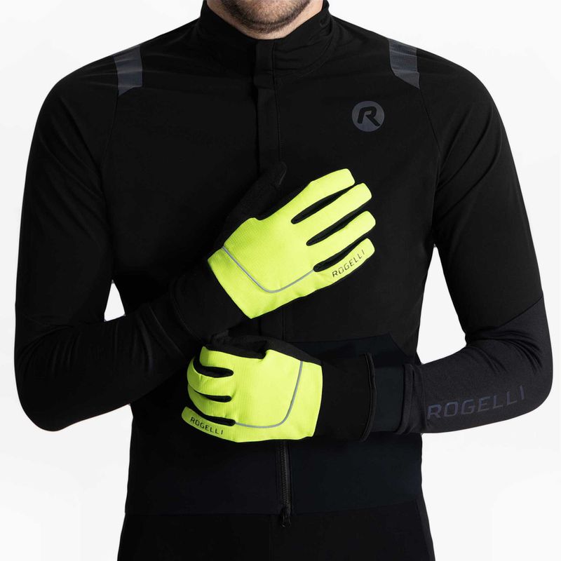 Чоловічі велосипедні рукавички Rogelli Essential Winter Waterproop fluorescent yellow 2