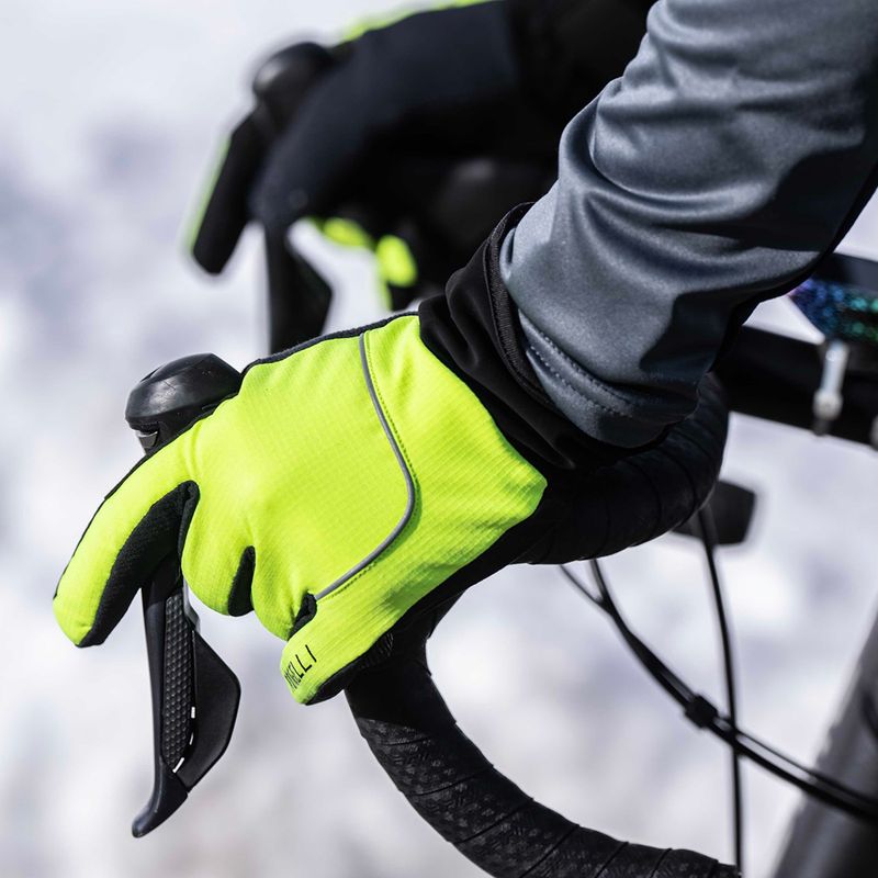 Чоловічі велосипедні рукавички Rogelli Essential Winter Waterproop fluorescent yellow 6