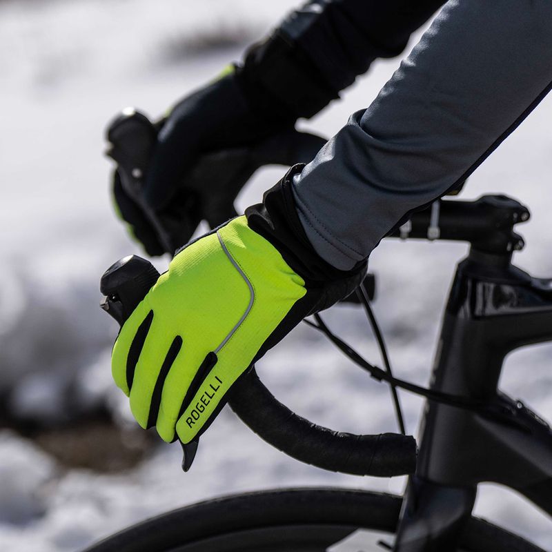 Чоловічі велосипедні рукавички Rogelli Essential Winter Waterproop fluorescent yellow 7