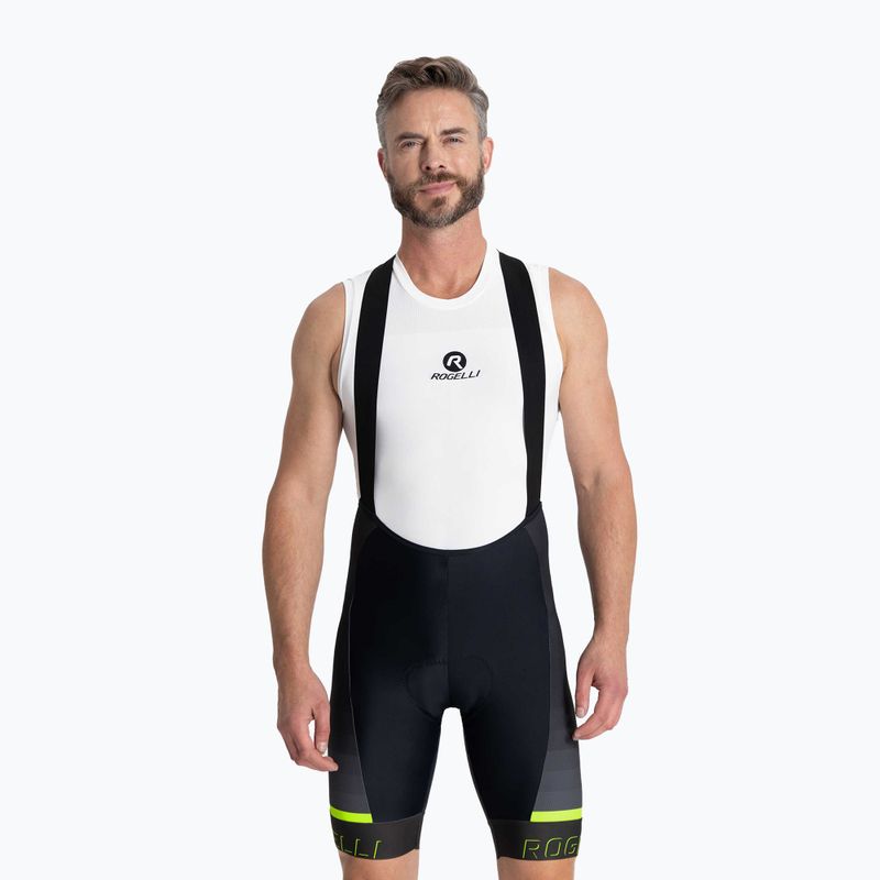 Чоловічі велосипедні шорти Rogelli Hero II Bib Short жовті/сірі/чорні