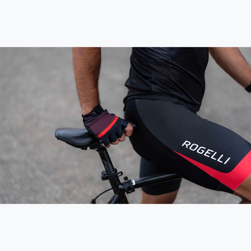 Чоловічі велосипедні рукавички Rogelli Hero II чорні/червоні/бордо 4
