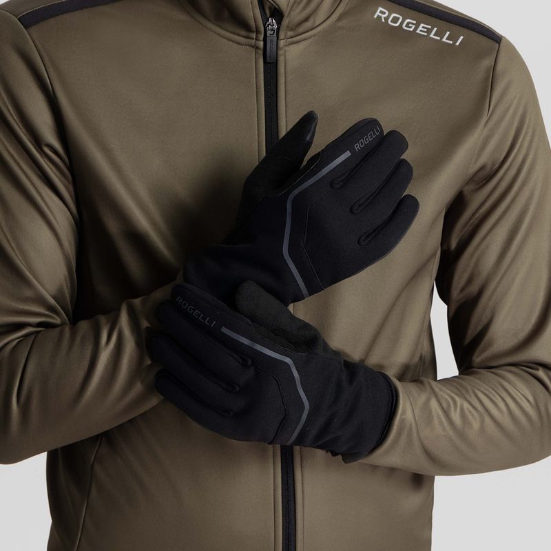 Чоловічі велосипедні рукавички Rogelli Apex Winter Windproof чорні 2