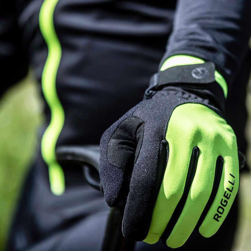 Рукавички велосипедні чоловічі Rogelli Core II Winter Windproof fluor 3