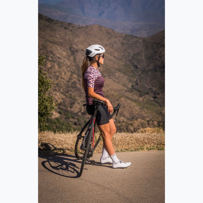 Жіноча велофутболка Rogelli Essential Graphic бордова/кораловий 8