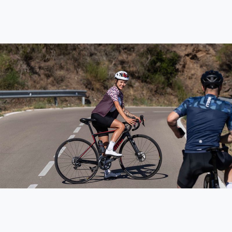 Жіноча велофутболка Rogelli Essential Graphic бордова/кораловий 9