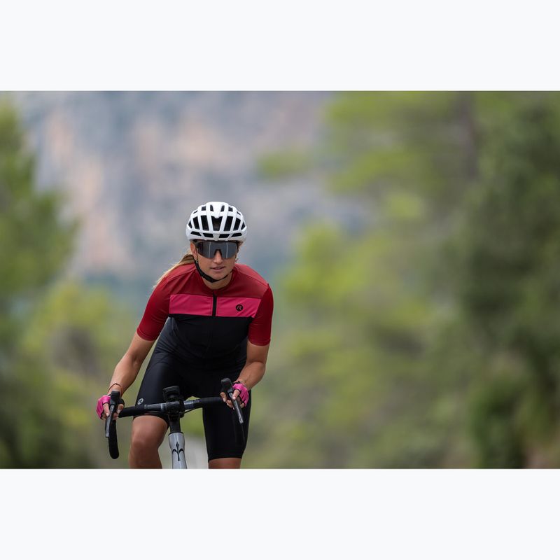 Футболка велосипедна жіноча Rogelli Core Block W black/bordeaux/pink 12