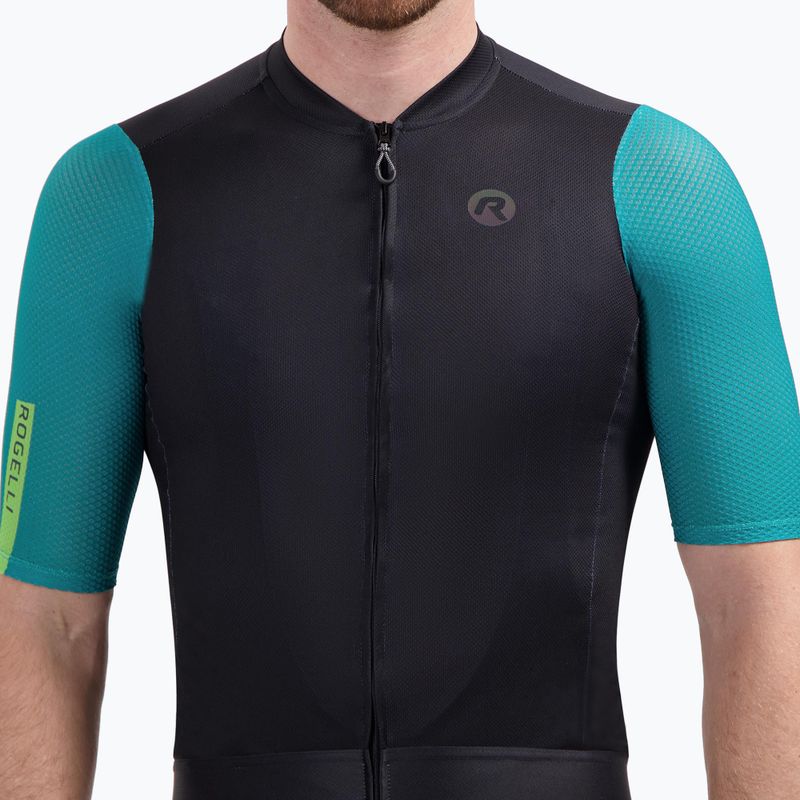 Футболка велосипедна чоловіча Rogelli Fast black/teal/green 3