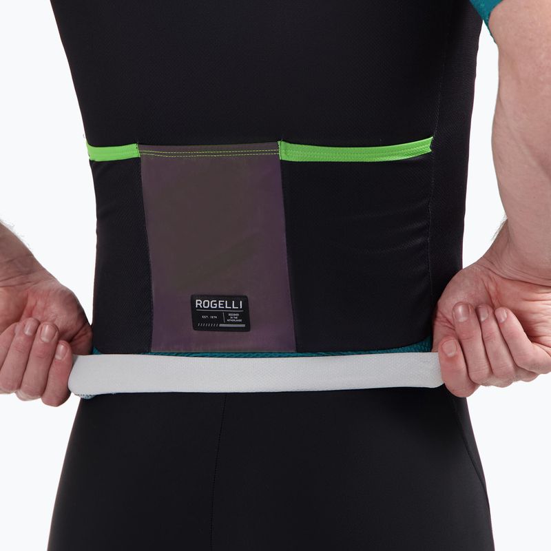 Футболка велосипедна чоловіча Rogelli Fast black/teal/green 4