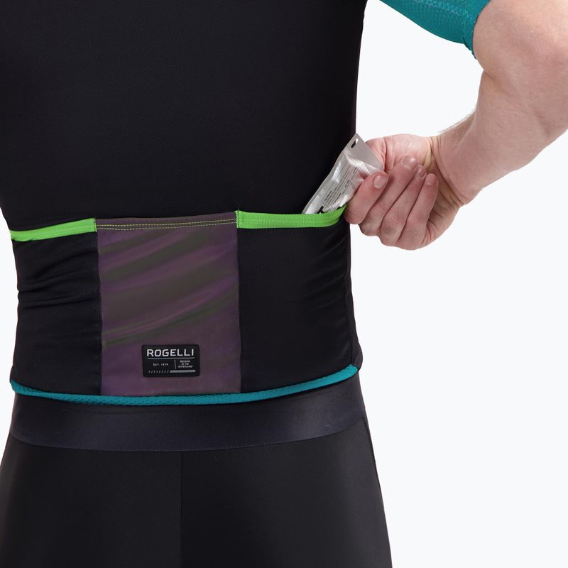 Футболка велосипедна чоловіча Rogelli Fast black/teal/green 5
