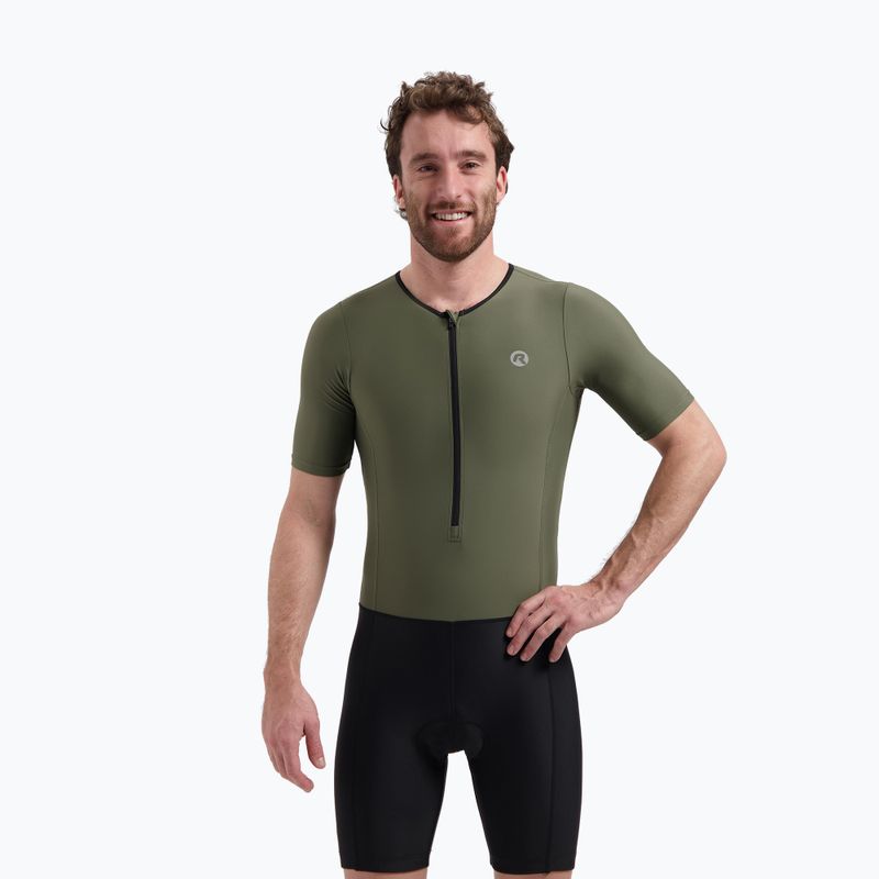 Комбінезон для тріатлону Rogelli Florida Tri Suit black/army green 3