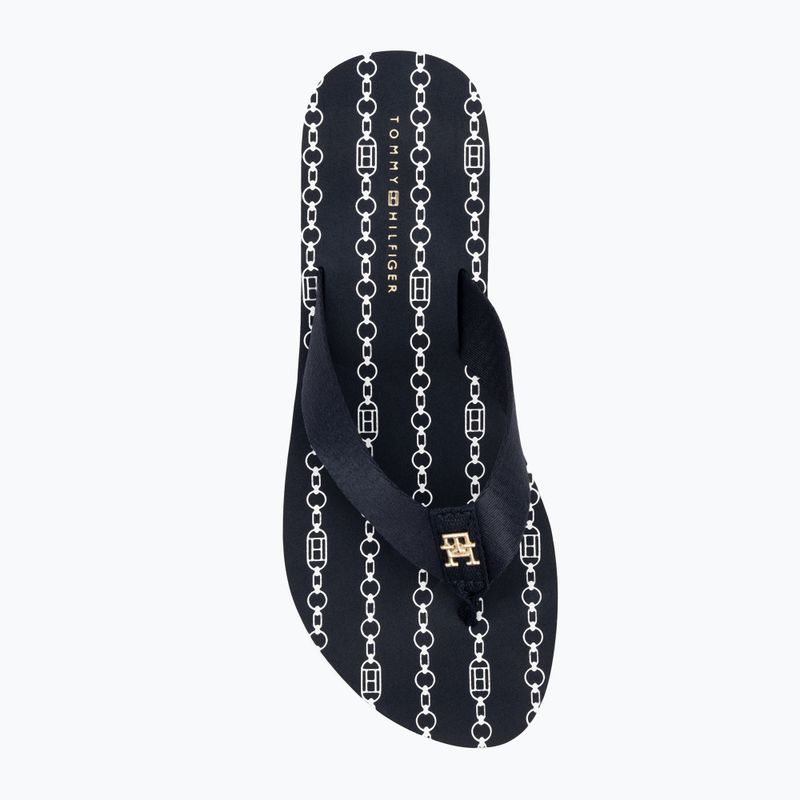 В'єтнамки жіночі Tommy Hilfiger Im Th Chainprint Midwedge Sandal space blue 5