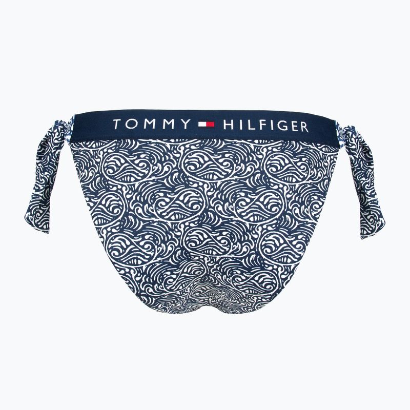 Tommy Hilfiger Нахабна бічна краватка бікіні внизу з принтом з ілюстрованою хвилею темний нічний флот 2