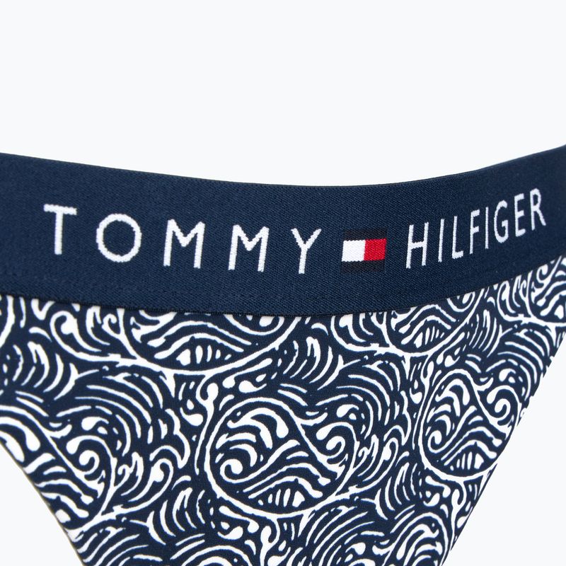 Tommy Hilfiger Нахабна бічна краватка бікіні внизу з принтом з ілюстрованою хвилею темний нічний флот 3