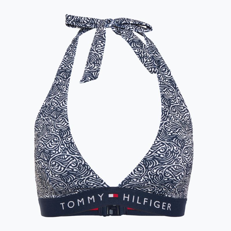 Купальник Tommy Hilfiger Halter Rp Print верхній купальник ілюстрований хвиля темний нічний флот
