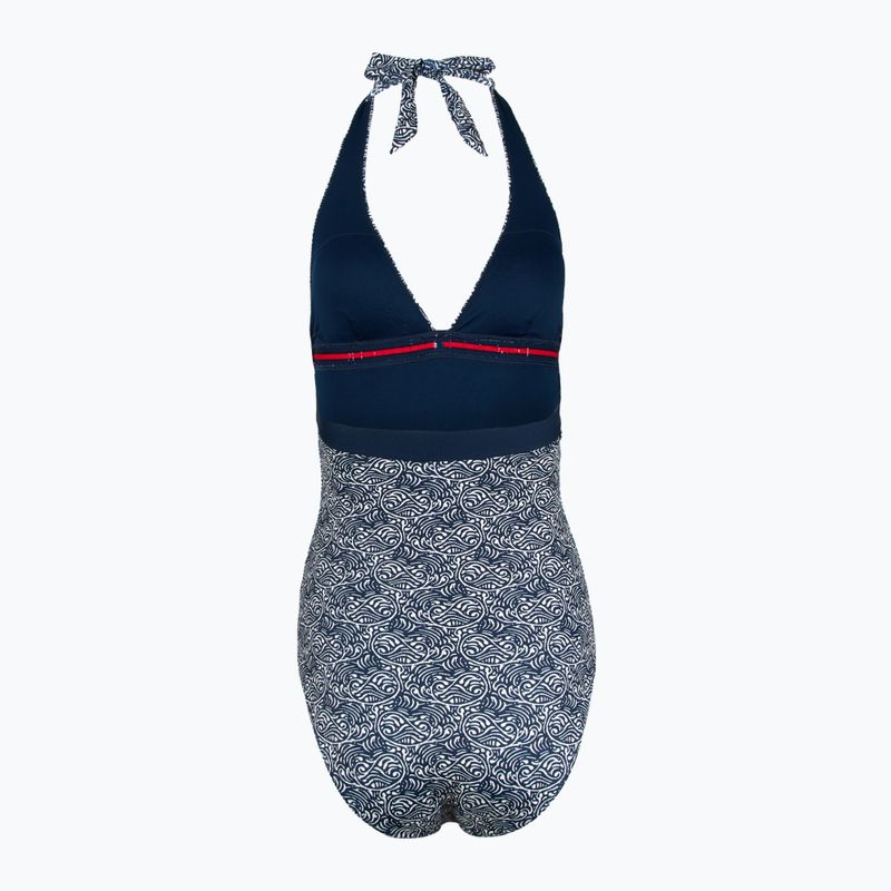 Жіночий суцільний купальник Tommy Hilfiger Halter One Piece Rp Print з ілюстрованою хвилею темний нічний флот 2