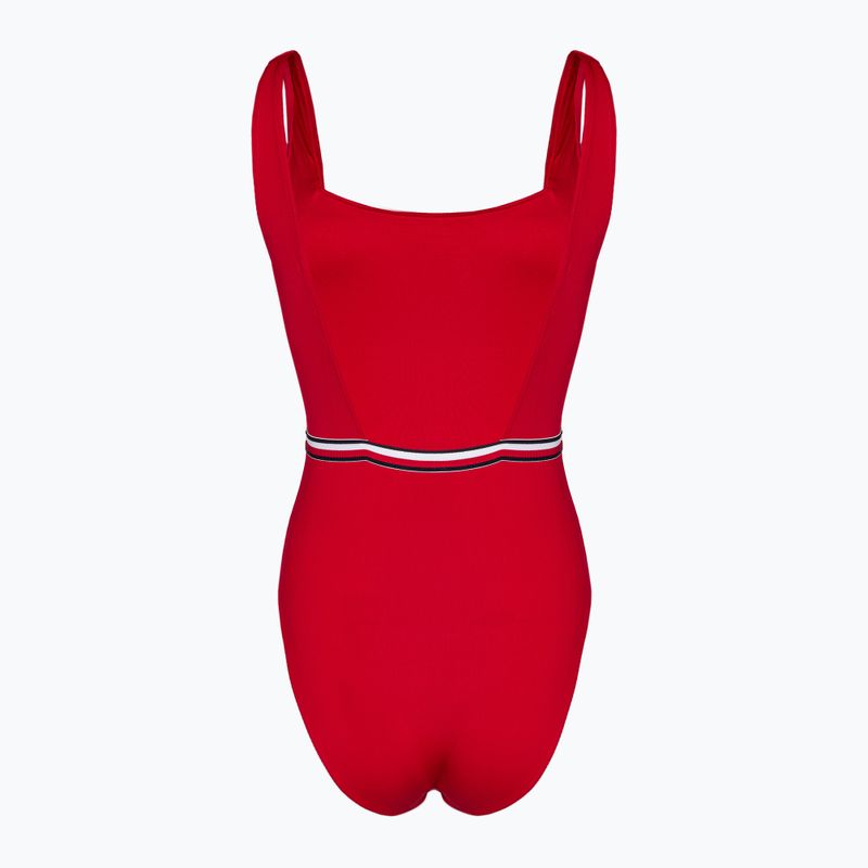Жіночий суцільний купальник Tommy Hilfiger з квадратною горловиною One Piece первинний червоний 2