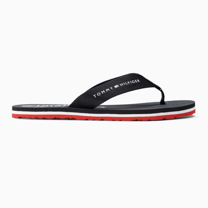 Жіночі шльопанці Tommy Hilfiger Global Stripes Flat Beach Sandal червоний білий синій 2