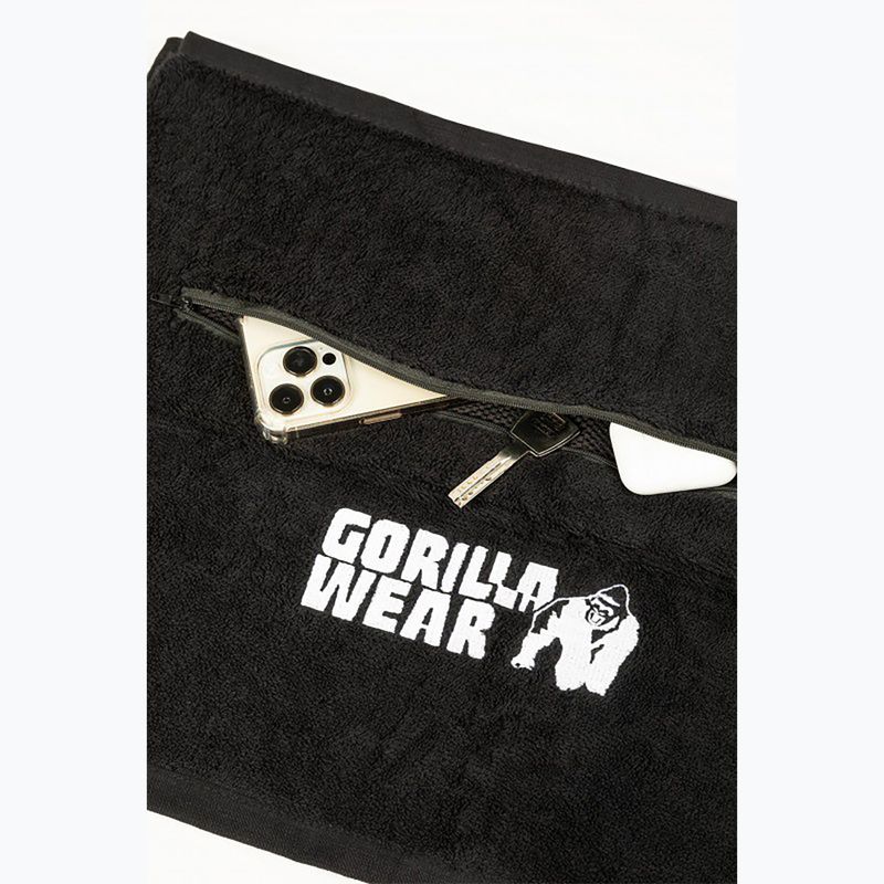 Рушник для тренажерного залу Gorilla Wear Zip Pocket чорний 5