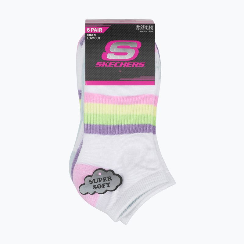 Шкарпетки дитячі SKECHERS Heel/Toe Terry Low Cut 6 пар white/light pink 10