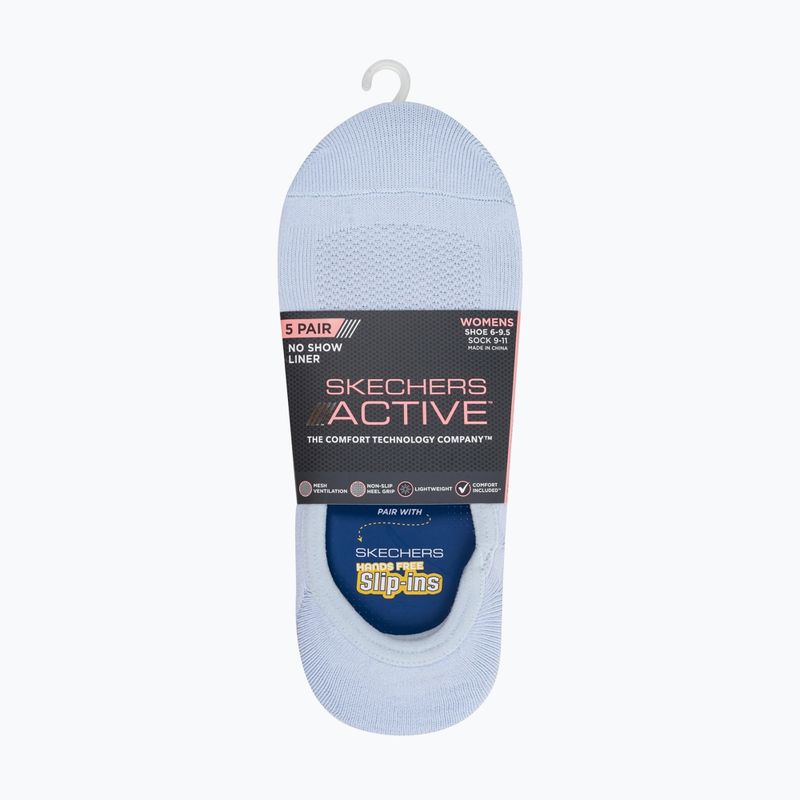 Шкарпетки жіночі SKECHERS Non Terry No Show Liner 3 пари blue/green