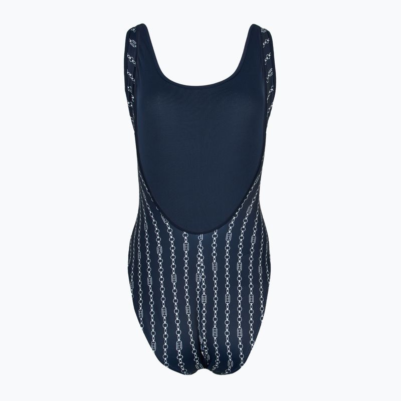 Купальник суцільний жіночий Tommy Hilfiger One Piece Print (Ext) flag chain dark night navy 2