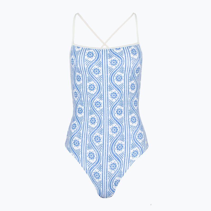 Купальник суцільний жіночий Tommy Hilfiger Straight Neck Print floral stripe blue spell