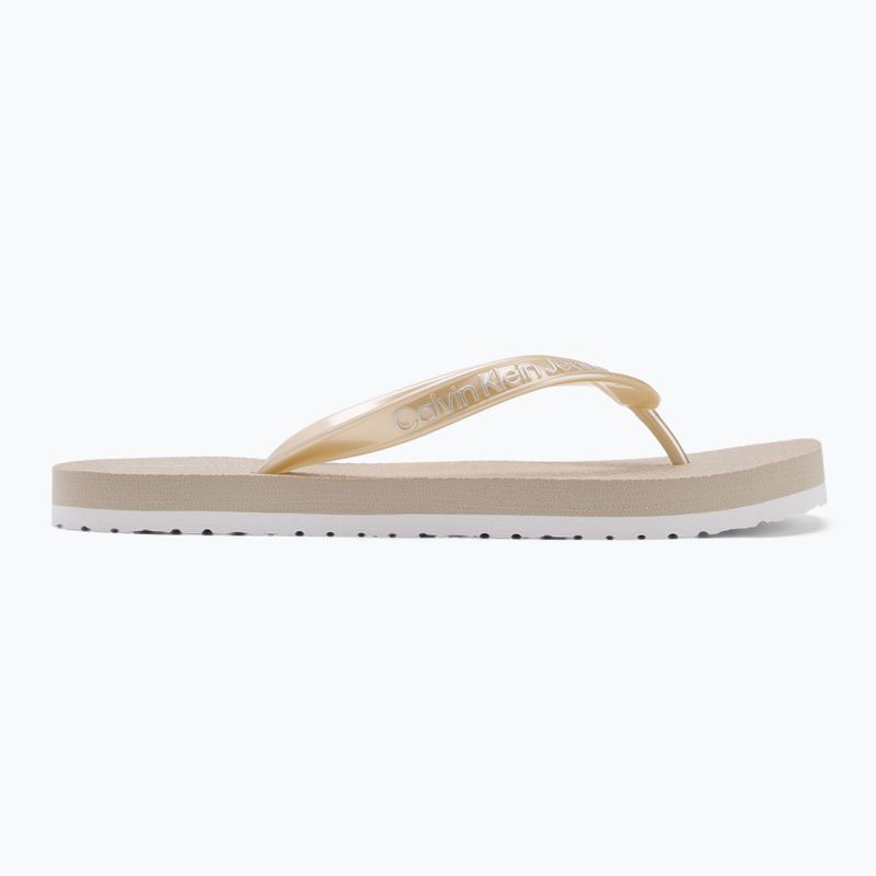 В'єтнамки жіночі Calvin Klein YW0YW01720 Thong+ Tpu Metallic eggshell/bright white 2