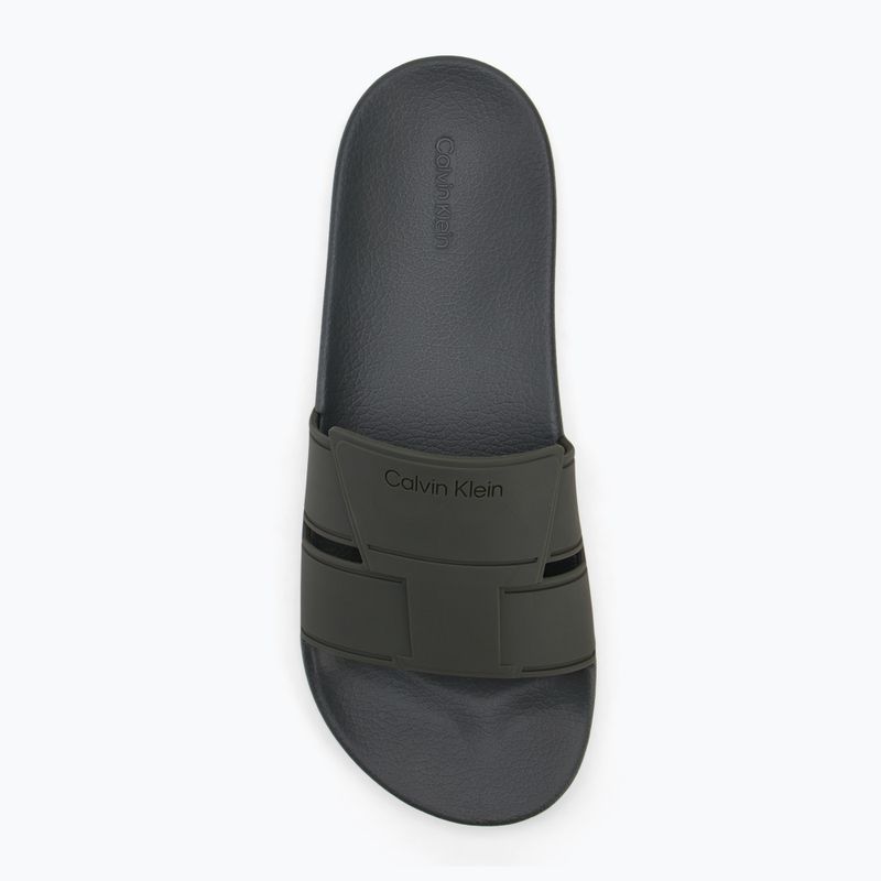 Шльопанці чоловічі Calvin Klein HM0HM01752 Pool Slide Double T dark olive 5