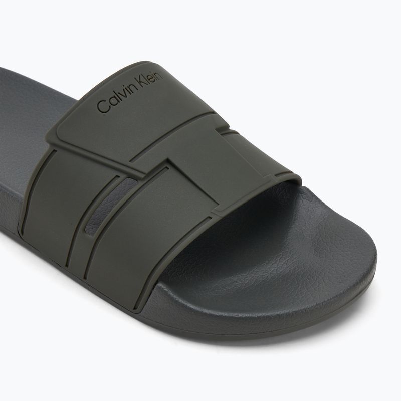 Шльопанці чоловічі Calvin Klein HM0HM01752 Pool Slide Double T dark olive 7