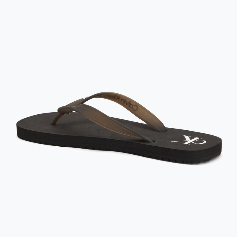 Чоловічі шльопанці Calvin Klein YM0YM01267 Пляжний сандалі Прозорий Tpu чорний / яскраво-білі шльопанці 3