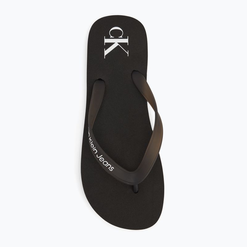Чоловічі шльопанці Calvin Klein YM0YM01267 Пляжний сандалі Прозорий Tpu чорний / яскраво-білі шльопанці 5