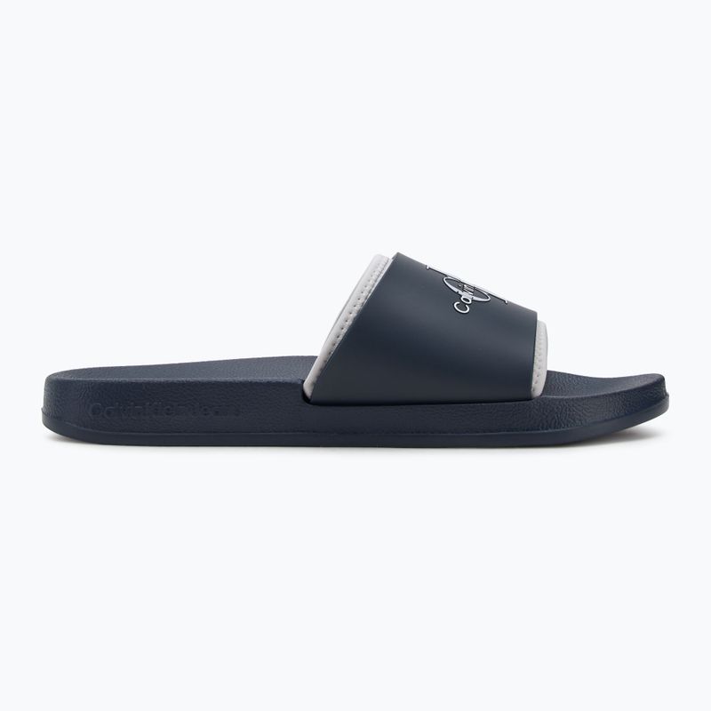 Шльопанці чоловічі Calvin Klein YM0YM00361 Slide Rubber Neoprene Monologo navy/oyster mushroom 2