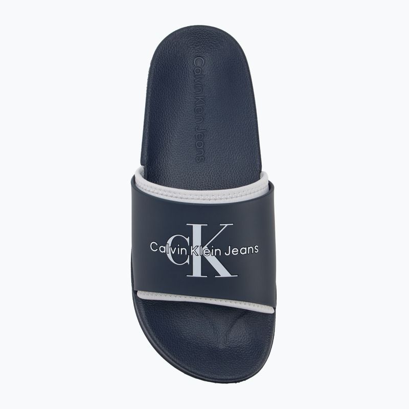 Шльопанці чоловічі Calvin Klein YM0YM00361 Slide Rubber Neoprene Monologo navy/oyster mushroom 5