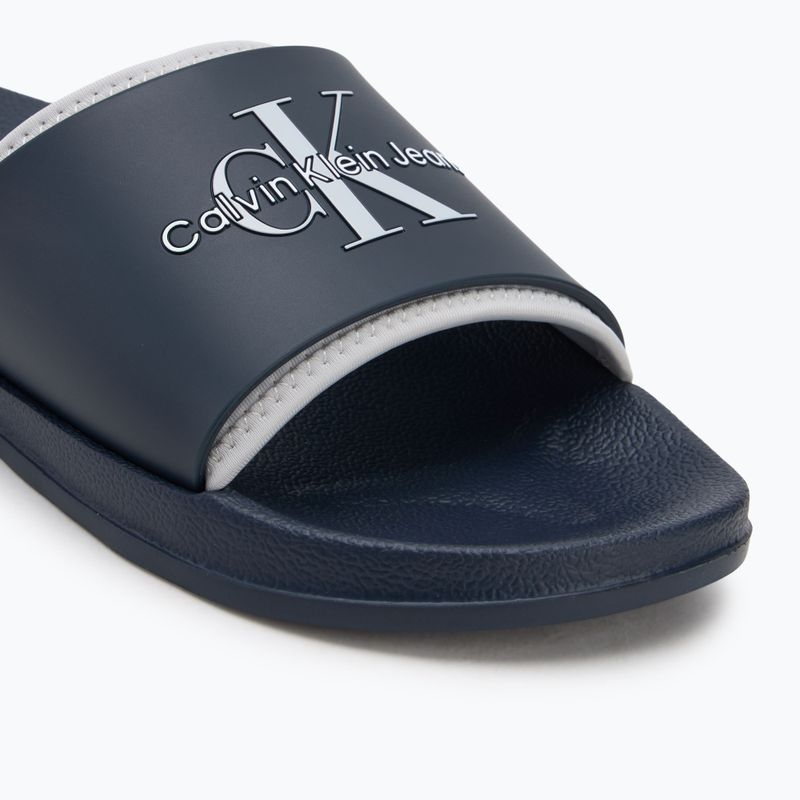 Шльопанці чоловічі Calvin Klein YM0YM00361 Slide Rubber Neoprene Monologo navy/oyster mushroom 7