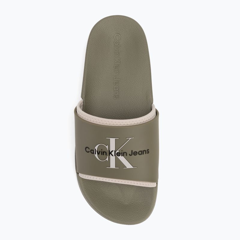 Шльопанці чоловічі Calvin Klein YM0YM00361 Slide Rubber Neoprene Monologo mermaid/eggshell 5