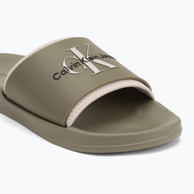 Шльопанці чоловічі Calvin Klein YM0YM00361 Slide Rubber Neoprene Monologo mermaid/eggshell 7