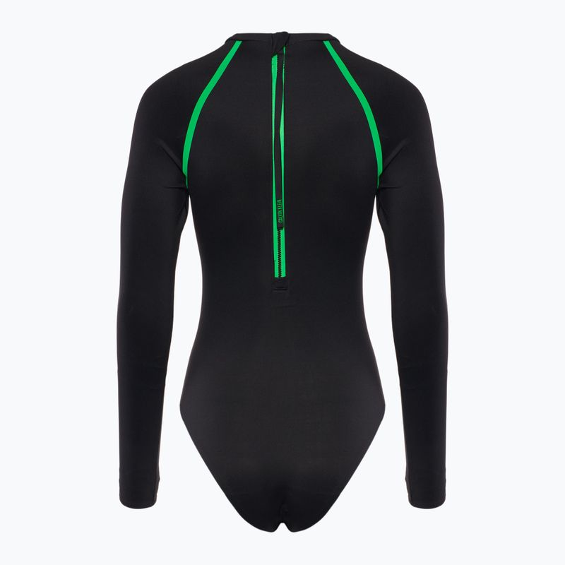 Жіночий злитий купальник Calvin Klein KW0KW02790 Intense Power Move Rashguard One Piece pvh чорний 2