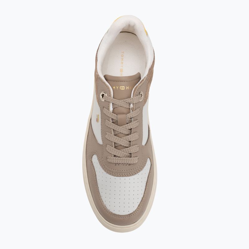 Кросівки жіночі Tommy Hilfiger Sporty Cupsole Tumbled Leather costal taupe/ecru/yellow 5