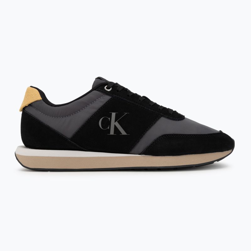 Взуття чоловіче Calvin Klein HM0HM02212 Retro Runner Bans Leather Suede black/iron gate/amber gold 2