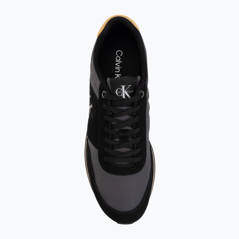 Взуття чоловіче Calvin Klein HM0HM02212 Retro Runner Bans Leather Suede black/iron gate/amber gold 5