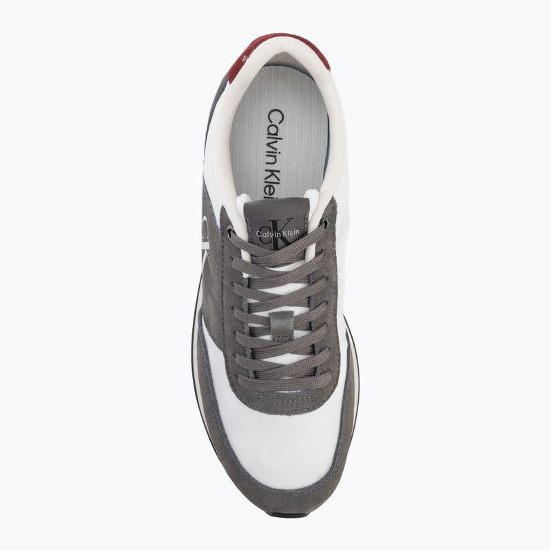 Взуття чоловіче Calvin Klein HM0HM02212 Retro Runner Bans Leather Suede granite gray/white/rhubarb 5