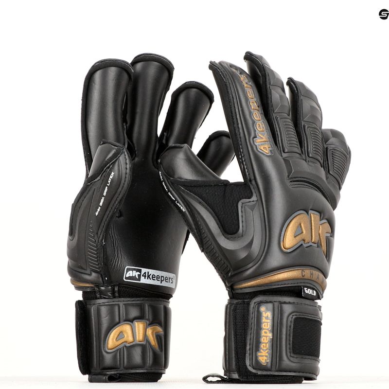 Воротарські рукавиці 4Keepers Champ Gold Black VI чорні 5