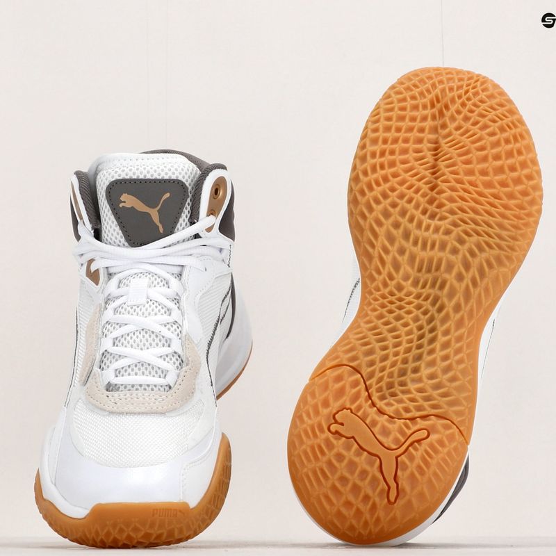 Кросівки для баскетболу чоловічі PUMA Playmaker Pro Mid Trophies ash gray/cast iron/puma gold 16