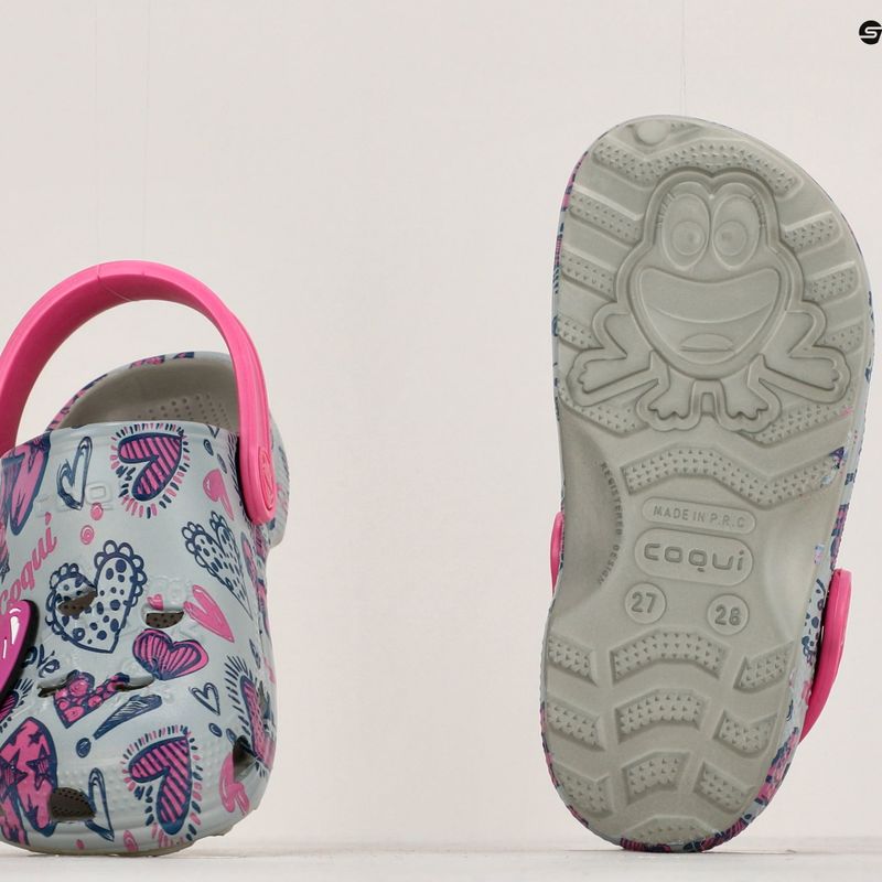 Дитячі босоніжки Coqui Little Frog mid.grey/fuchsia love/amulet 14